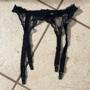 Vintage Christian Dior Black Lace Garter Belt